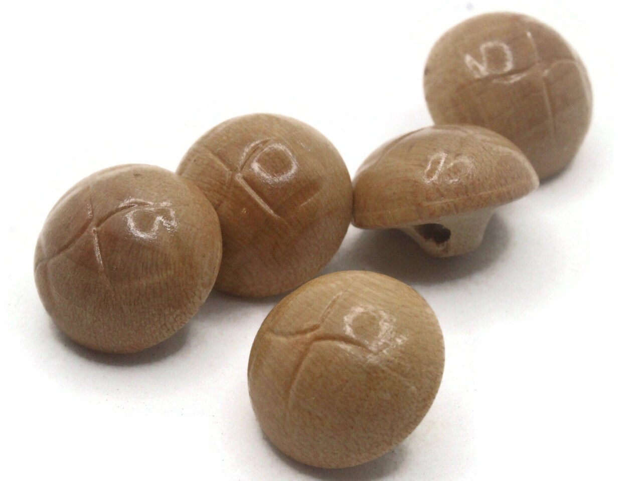 5 15mm Vintage Brown Wooden Basket Weave Pattern Shank Buttons Sewing Notions